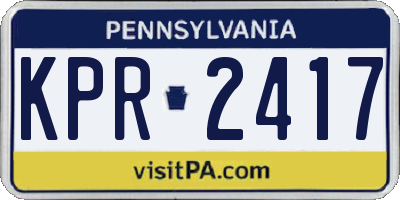 PA license plate KPR2417