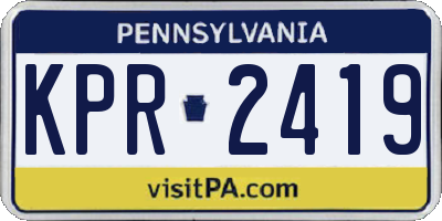 PA license plate KPR2419