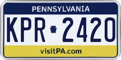 PA license plate KPR2420