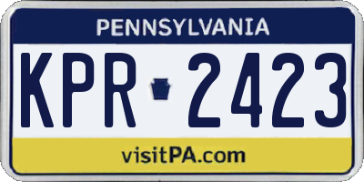 PA license plate KPR2423