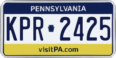 PA license plate KPR2425