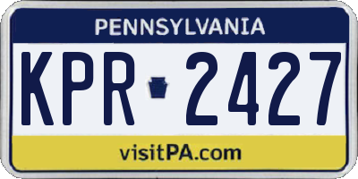 PA license plate KPR2427