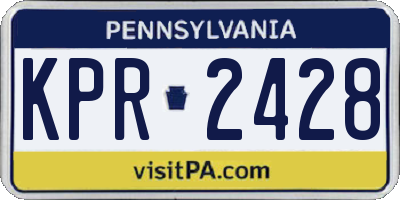 PA license plate KPR2428