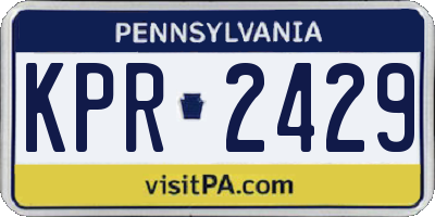PA license plate KPR2429