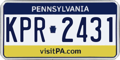 PA license plate KPR2431
