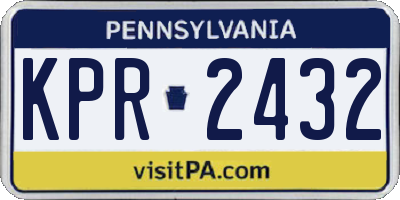 PA license plate KPR2432