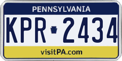 PA license plate KPR2434