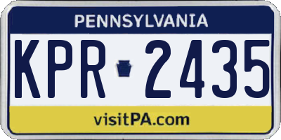 PA license plate KPR2435