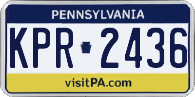 PA license plate KPR2436