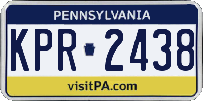 PA license plate KPR2438