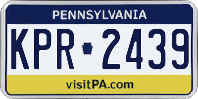 PA license plate KPR2439