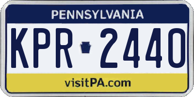 PA license plate KPR2440