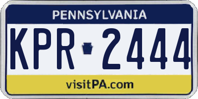PA license plate KPR2444