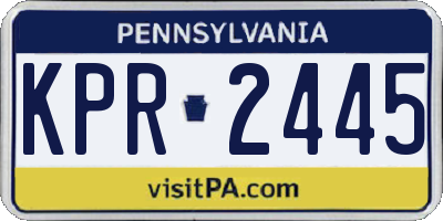 PA license plate KPR2445