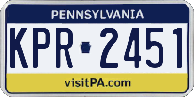 PA license plate KPR2451