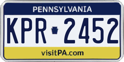 PA license plate KPR2452