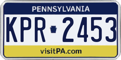 PA license plate KPR2453