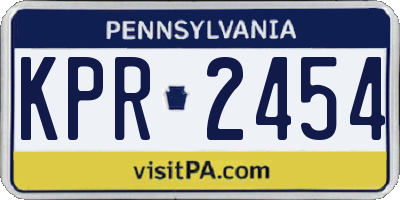 PA license plate KPR2454
