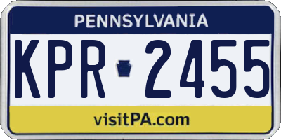 PA license plate KPR2455