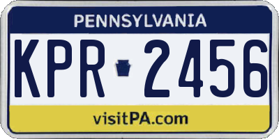 PA license plate KPR2456