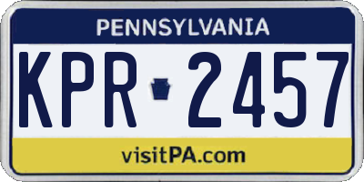 PA license plate KPR2457