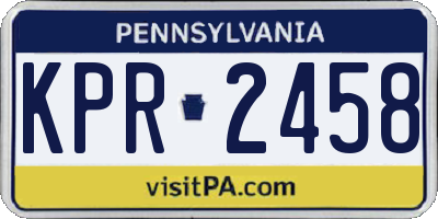 PA license plate KPR2458
