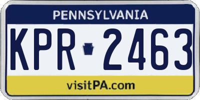 PA license plate KPR2463