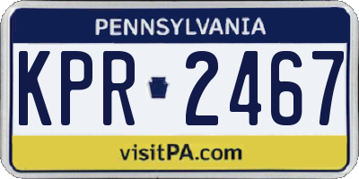 PA license plate KPR2467