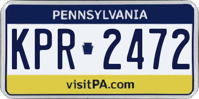 PA license plate KPR2472