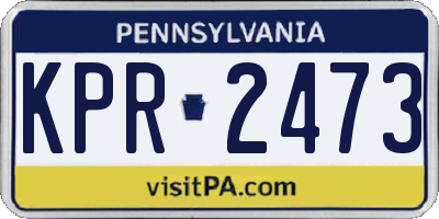PA license plate KPR2473