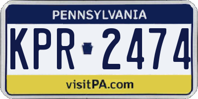 PA license plate KPR2474