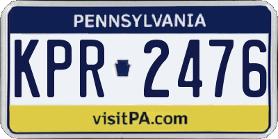 PA license plate KPR2476