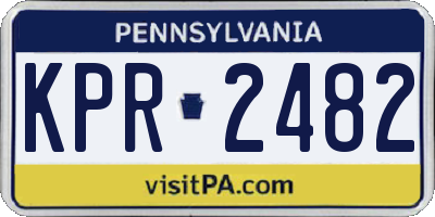 PA license plate KPR2482
