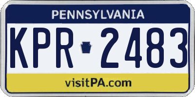 PA license plate KPR2483