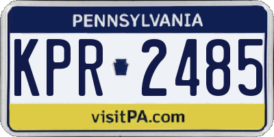 PA license plate KPR2485