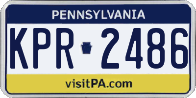 PA license plate KPR2486