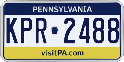 PA license plate KPR2488