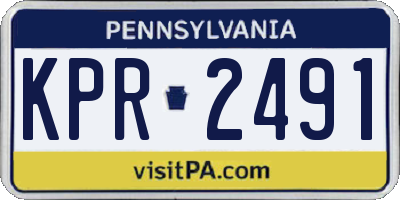 PA license plate KPR2491