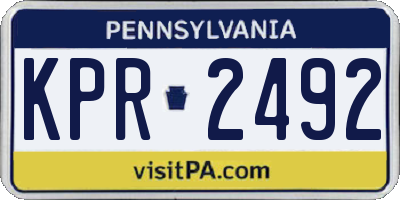 PA license plate KPR2492