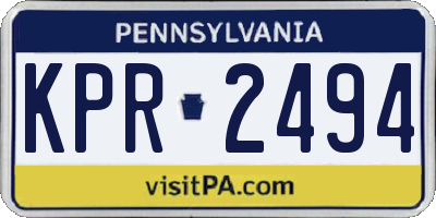 PA license plate KPR2494