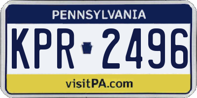 PA license plate KPR2496