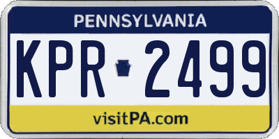 PA license plate KPR2499