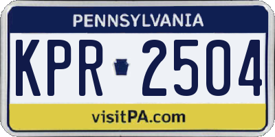 PA license plate KPR2504