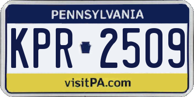 PA license plate KPR2509