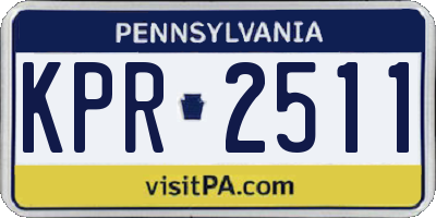 PA license plate KPR2511