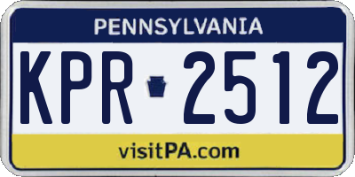PA license plate KPR2512