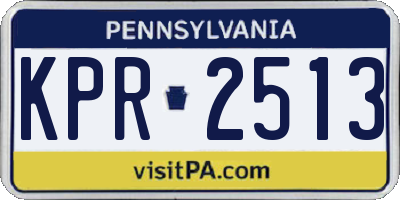 PA license plate KPR2513