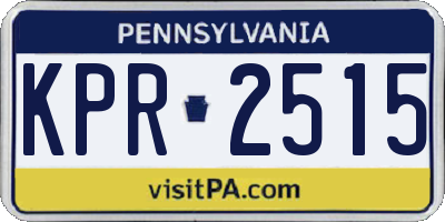 PA license plate KPR2515