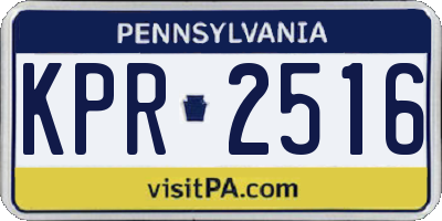 PA license plate KPR2516