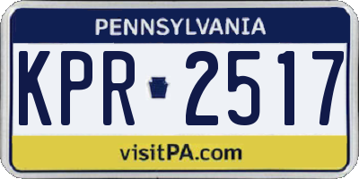 PA license plate KPR2517